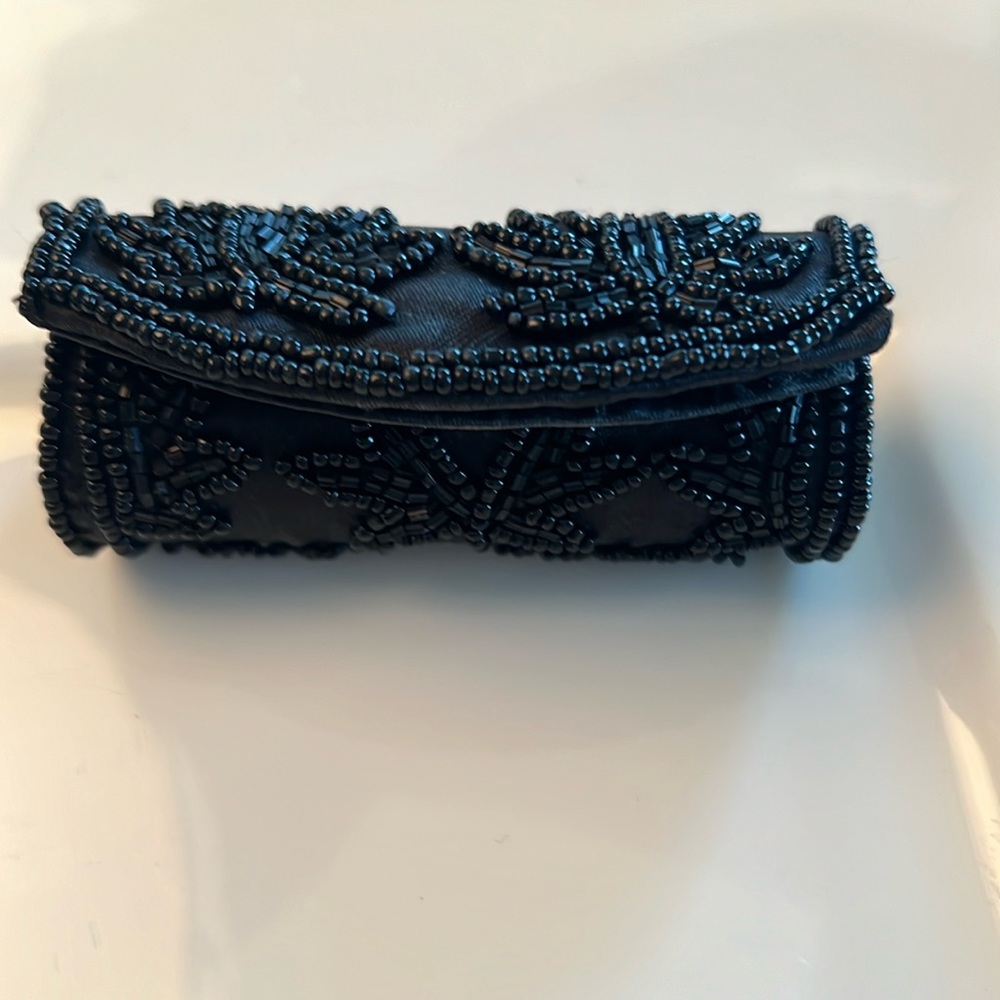 Premium satin beaded Lipstick Case with Mirror, Comfortably Fits in a Purse